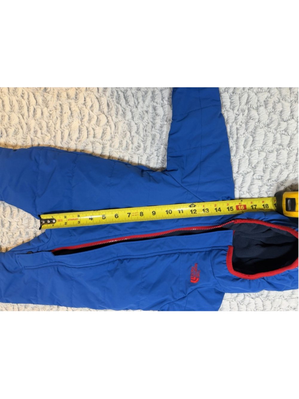 The North Face Hooded Full Zip One-Piece Snowsuit Blue/Red 3-6 Months - Picture 2 of 8